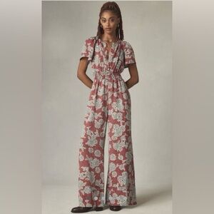 Anthropologie Somerset Wide Leg Jumpsuit Size M Floral Boho Classic Beauty